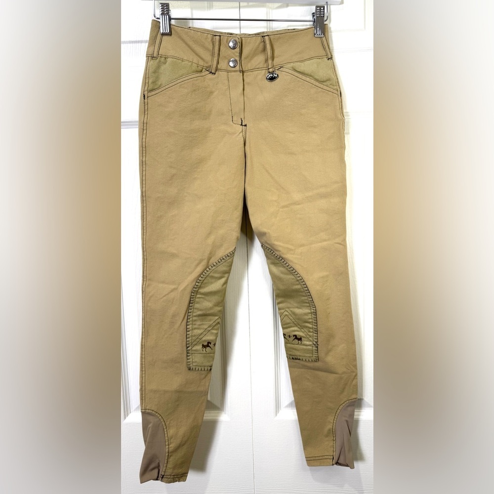 Equine Couture Tan Equestrian Riding Pants. Size 24 sporty Natalia